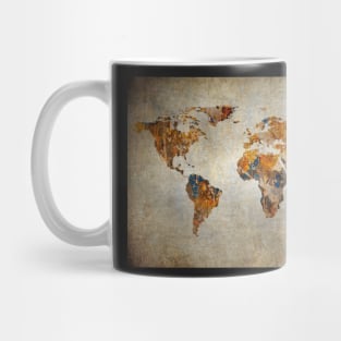 Paint peeling World Map Mug